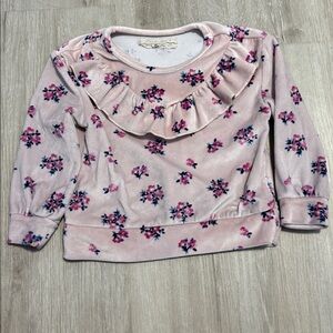 Btween Floral Ruffle Pink Sweatshirt